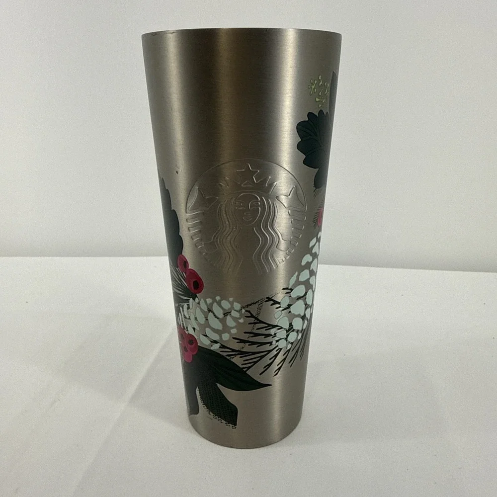 Starbucks Stainless Steel 2020 Holiday Holly Berry 24 oz. Tumbler Christmas